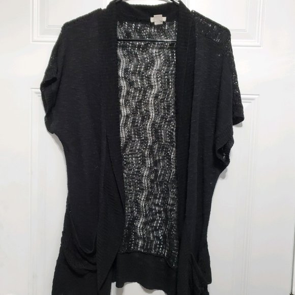 Mossimo Black Short Sleeve Cardigan size XL - Picture 1 of 12